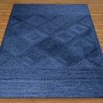 Blue Jute Carpet Hand Braided Bedroom Area Rug