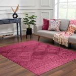 Pink Jute Carpet Living Room Hand Braided Area Rug