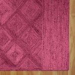 Pink Jute Carpet Living Room Hand Braided Area Rug