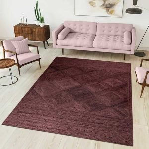 Hand Braided Maroon Rug For Bedroom Jute Carpet