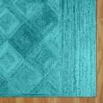 Turquoise Beautiful Carpet Hand Braided Large Hall Area Rug