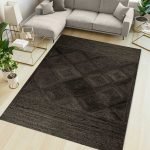 Black Jute Carpet Hand Braided Bedroom Area Rug