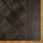 Black Jute Carpet Hand Braided Bedroom Area Rug