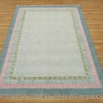 Turquoise blue Geometric Cotton Area Rug