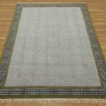 Olive Green Geometric Living Room Area Rug