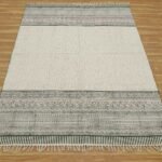 Green Hand Block Printed Geometric Cotton Rug