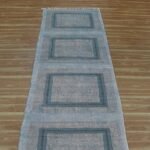 Black Hand Block Printed Bordered Cotton Rug