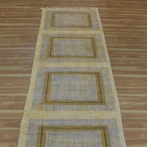 Yellow Hand Block Printed Cotton Area Rug