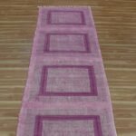 Purple Hand Block Printed Cotton Hall Rug