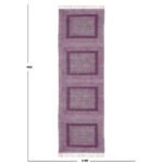 Purple Hand Block Printed Cotton Hall Rug