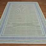 Blue & Green Geometric Cotton Area Rug