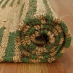 Green Geometric Hand Woven Jute Dhurrie