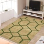 Hand Woven Green Jute Modern Home Rug