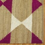 Pink & Beige Braided Modern House Rug