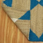 Beautiful Blue Color Geometric Jute Rug