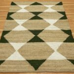 Beige & Green Modern Jute House Warm Rug