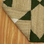 Beige & Green Modern Jute House Warm Rug