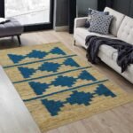 Blue Hand Woven Dhurrie House Decor Area Rug