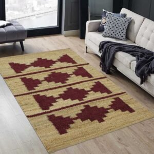 Beautiful Maroon Hand Woven Home Decor Rug