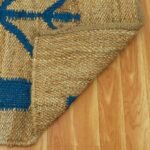 Blue and Beige Jute Modern House Warm Rug