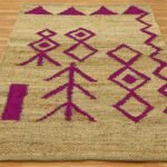 Hand Woven Pink & Beige Jute Modern Area Rug