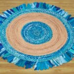 Indian Jute Turquoise Blue Round Area Rug