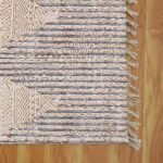 Beige Hand Block Printed Rectangle Area Rug